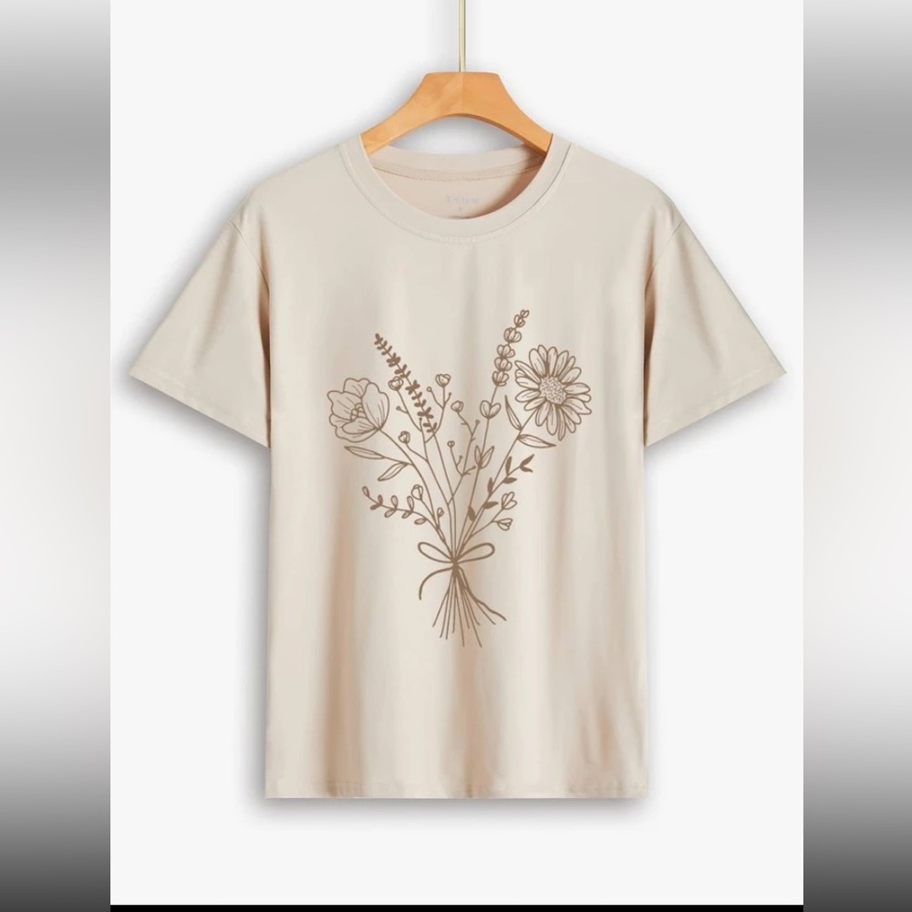 Floral print crew neck t-shirt